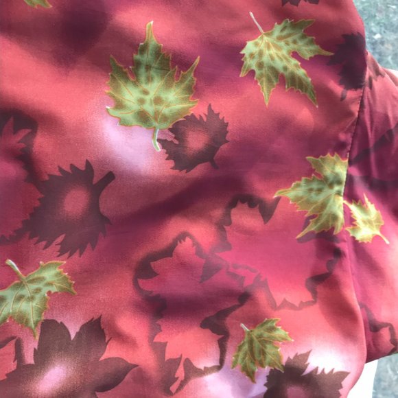 Vintage 80's 90's Fall Leaf Pattern Autumnal Windbreaker Jacket & pants-22W - Picture 5 of 12